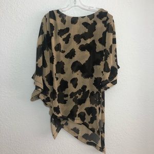 Asymmetrical Sheer Poncho Style Tunic Rachel Roy